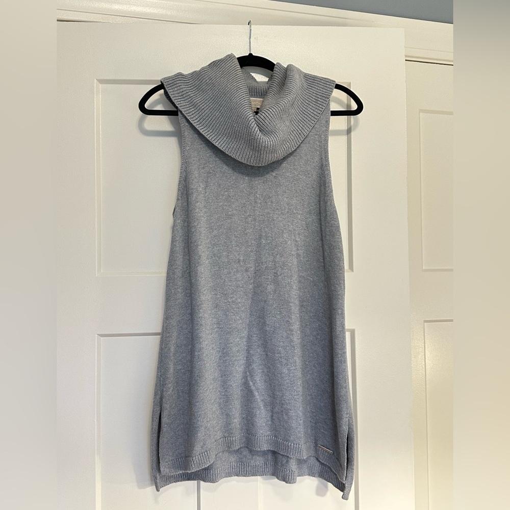 Michael Kors Gray Cowl Neck Sleeveless Sweater Size L